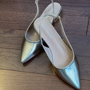 Berness gold sling-back shoes